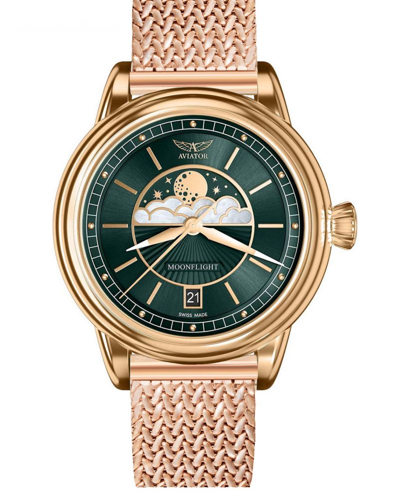 Годинник Жіночий Aviator Douglas Moonflight + bransoleta Morellato