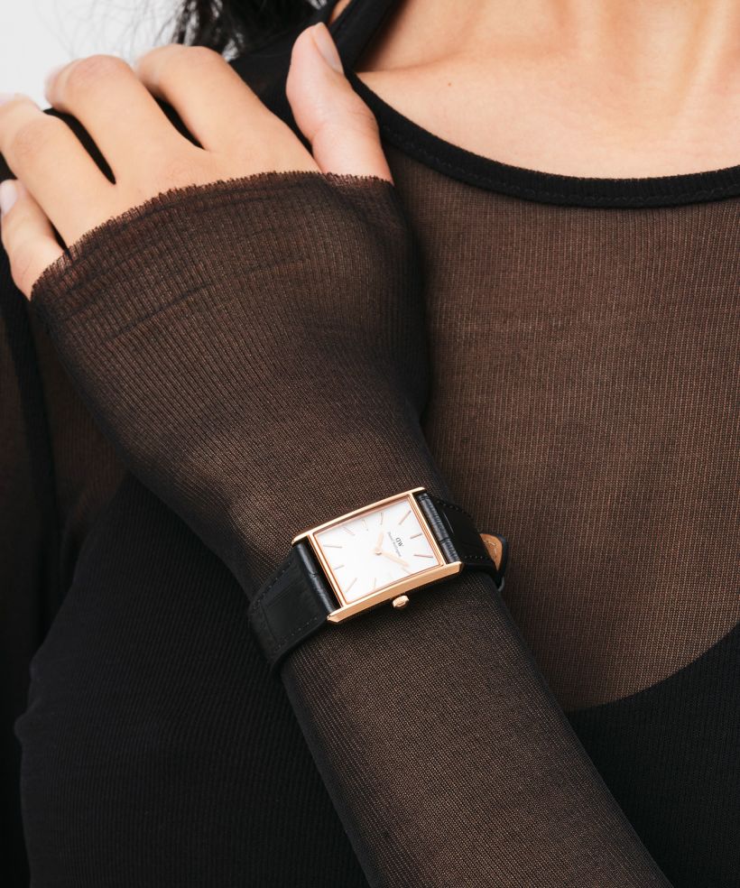 Годинник Жіночий Daniel Wellington Bound Black Crocodile Rose Gold 20