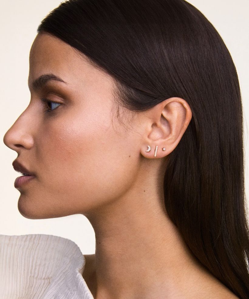 Сережки Daniel Wellington Crystal Moon Stud Gold