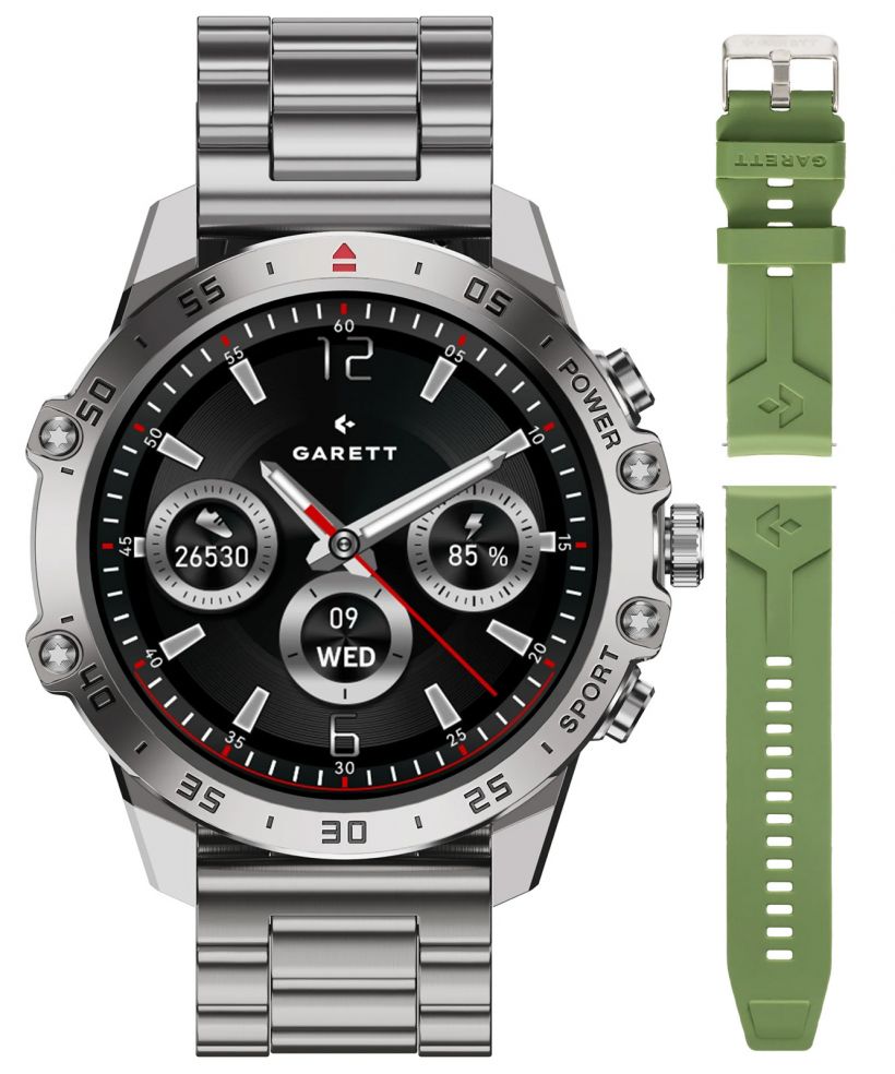 Смарт-Годинник Чоловічий Garett V14 Срібний SET
