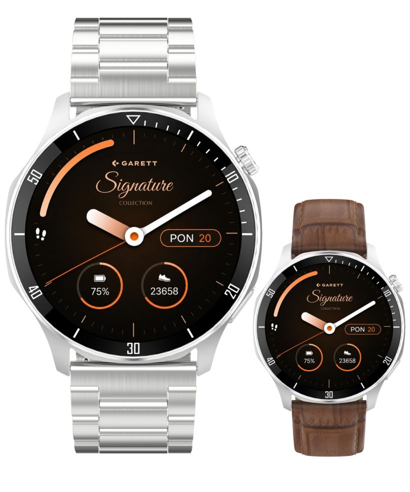 Смарт-Годинник Чоловічий Garett Signature Prime Silver Solid SET