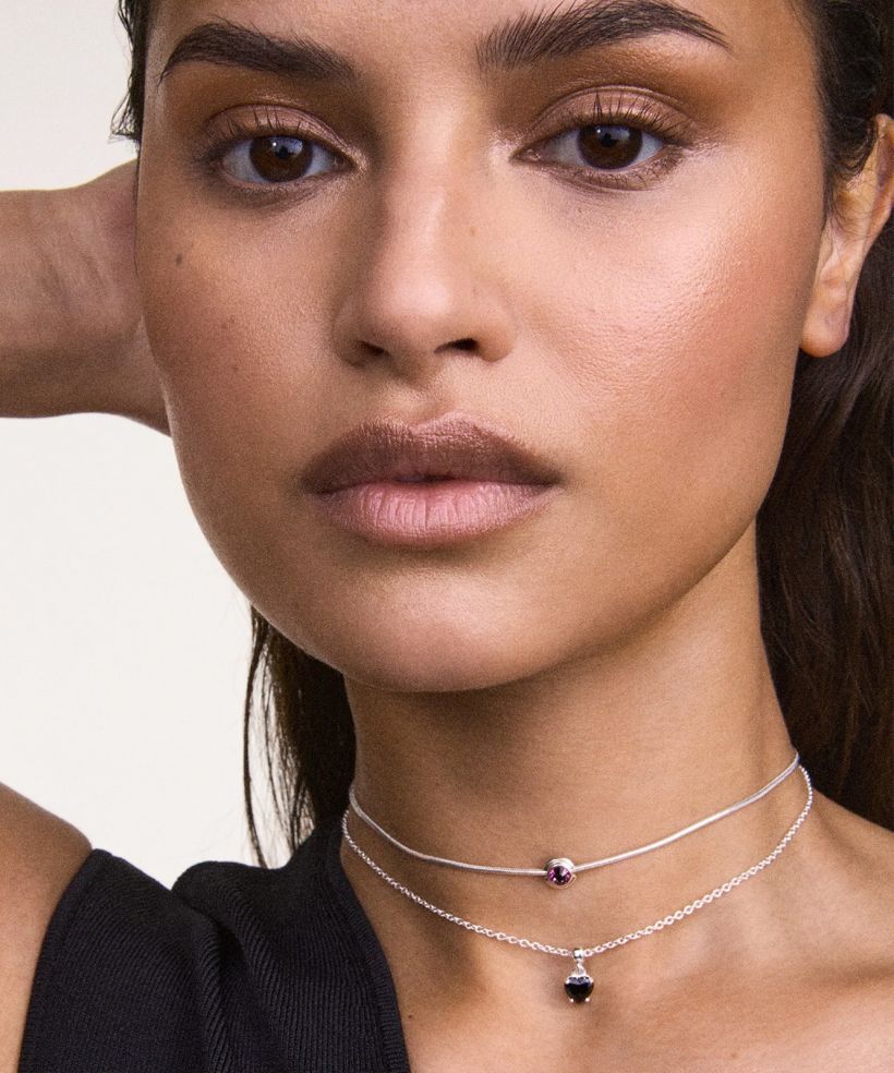 Підвіска Daniel Wellington Heart Black Crystal Charm Silver