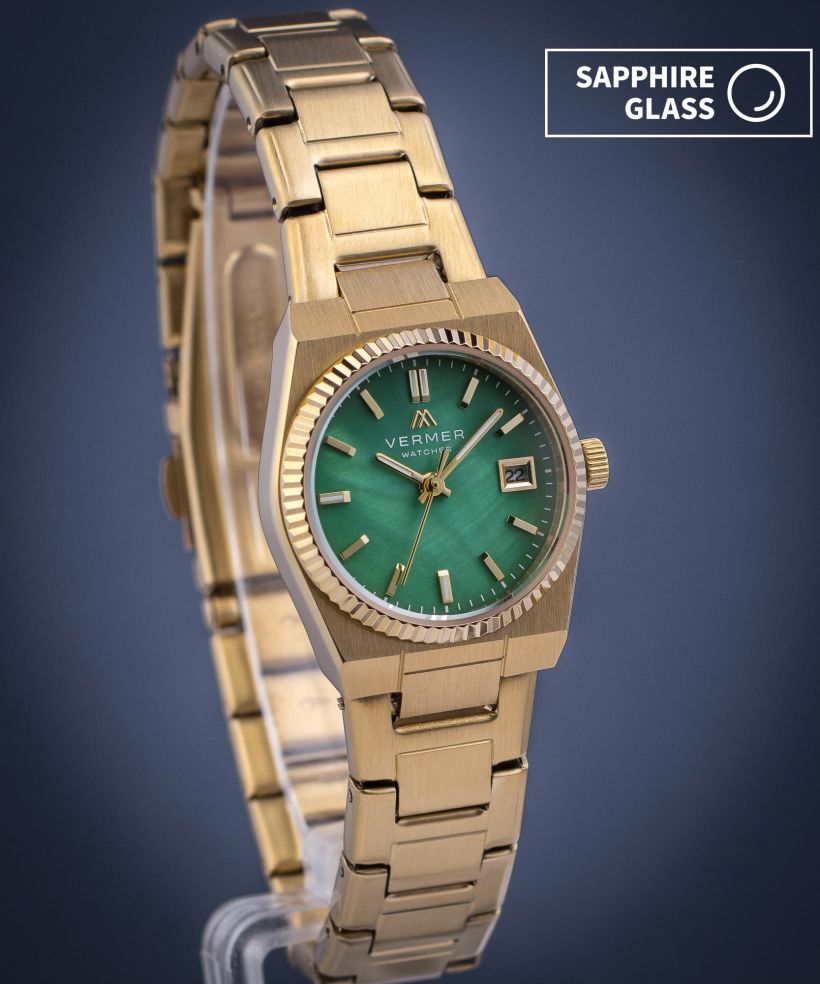 Годинник Жіночий VERMER Caspian Mini Green Gold Steel