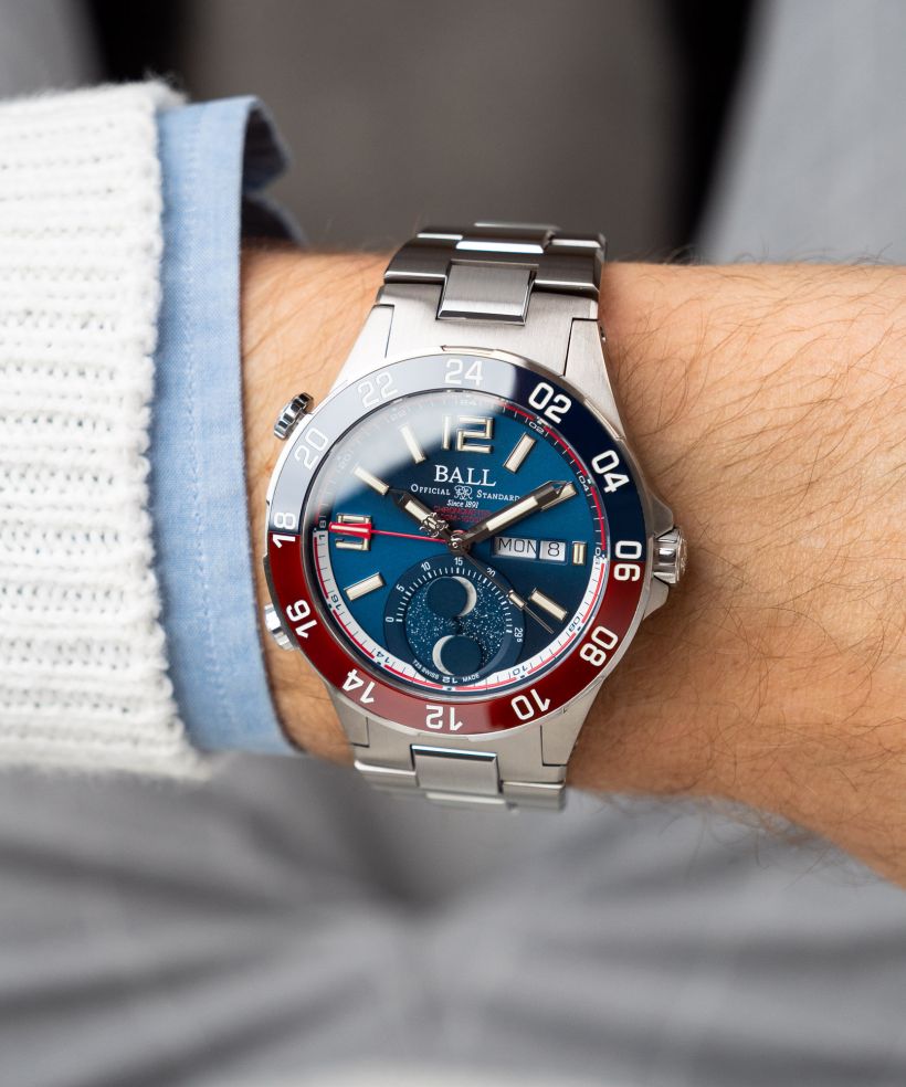 Годинник Чоловічий Ball Roadmaster Marine GMT Moon Phase Limited Edition