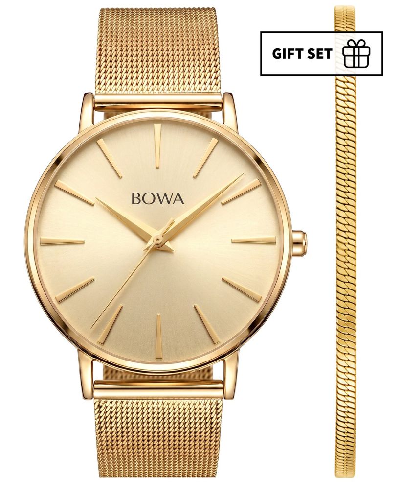 BOWA Praha Full-Gold Mesh 38 Gift Set (годинник + браслет)
