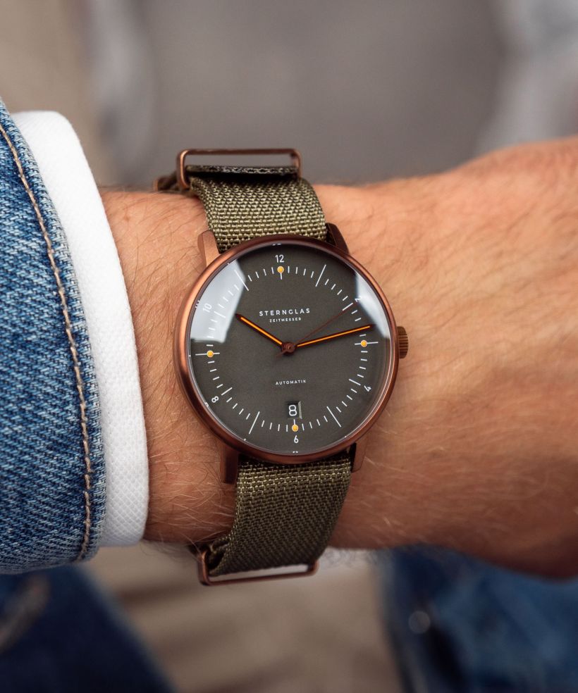 Годинник Чоловічий Sternglas Naos Automatik dunkelgrün bronze