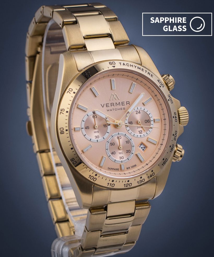 Годинник Чоловічий VERMER Tasman Full Gold Steel Chrono