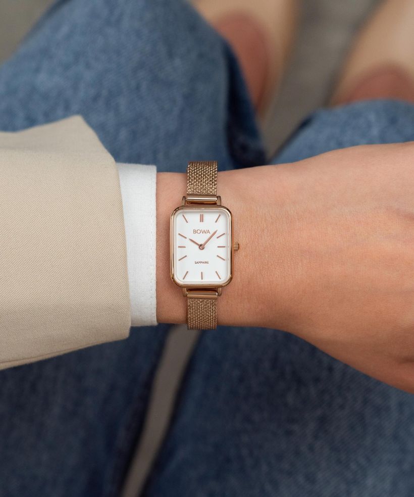 Годинник Жіночий BOWA Dubai White Rose-Gold Mesh 20