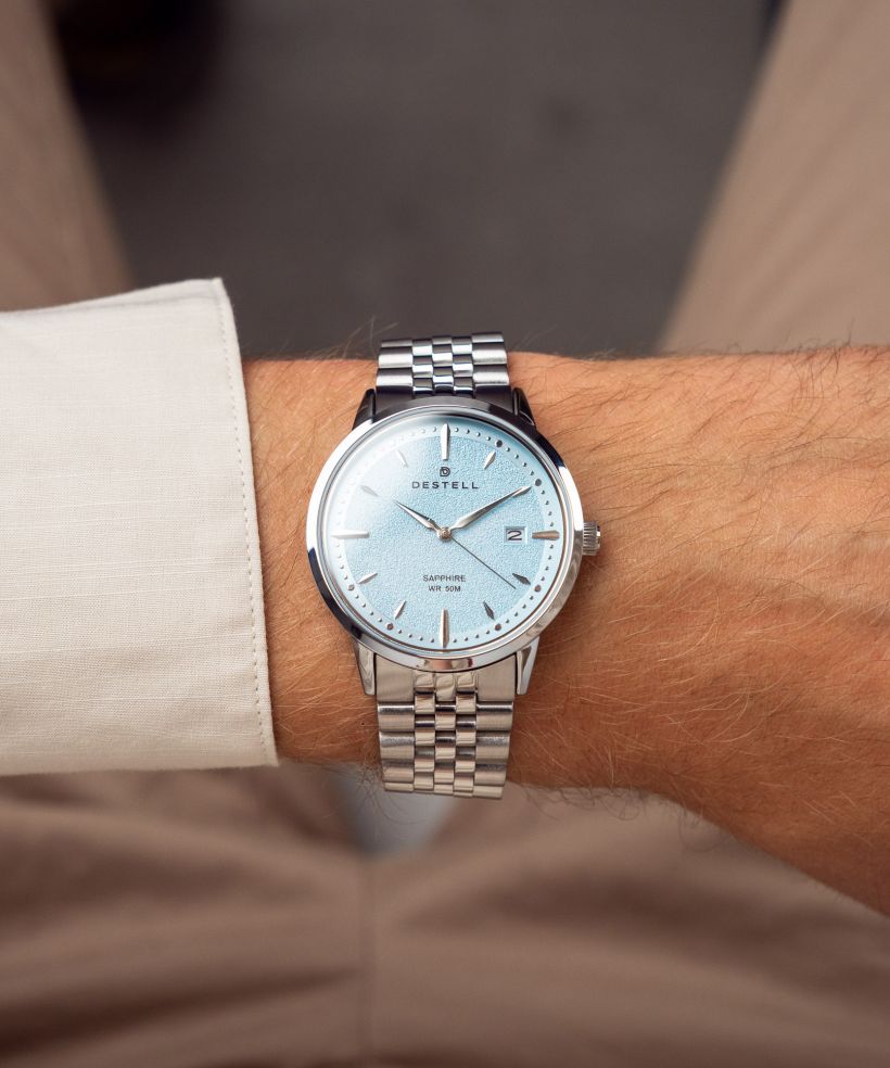 Годинник Чоловічий DESTELL Pictor Ice Blue Silver Steel Sapphire