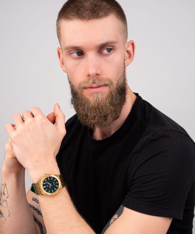 Годинник Чоловічий Paul Rich Star Dust Green Gold Leather 42