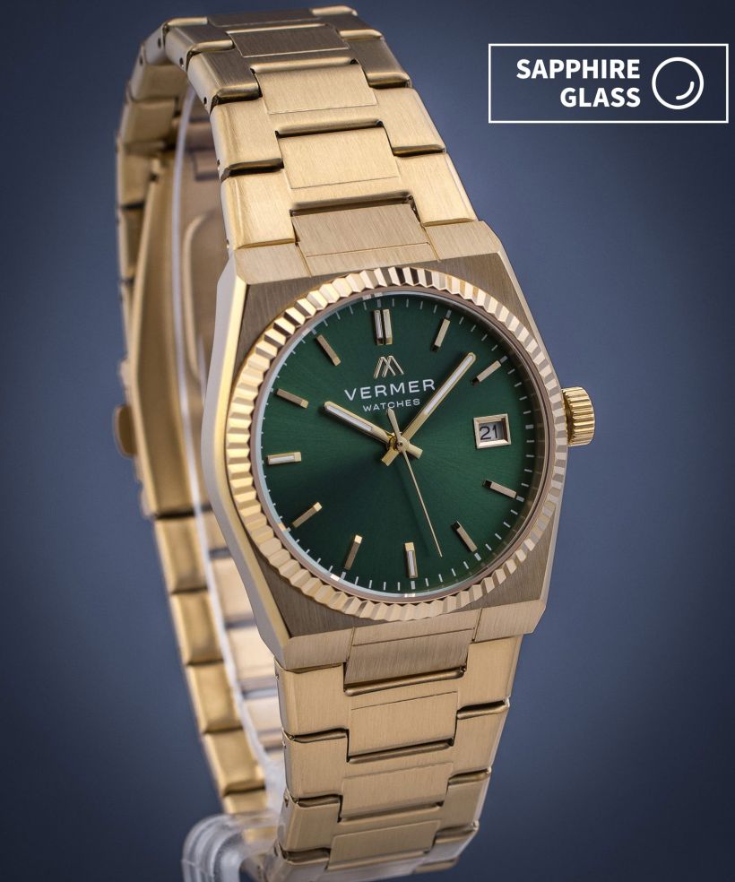 Годинник Жіночий VERMER Caspian Lady Green Gold Steel