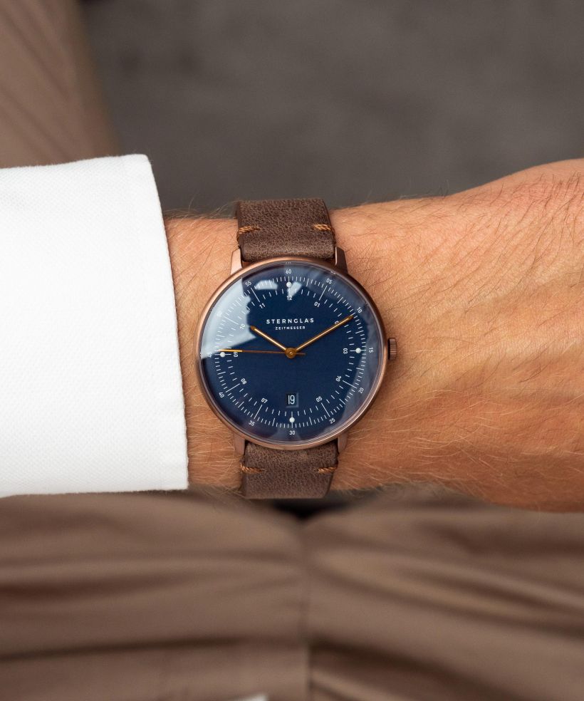 Годинник Чоловічий Sternglas Hamburg Dark Blue Bronze