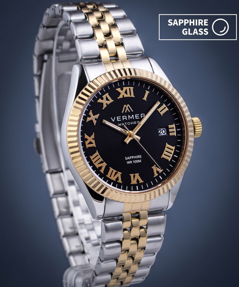 Годинник Чоловічий VERMER Aegean Black Silver-Gold Steel