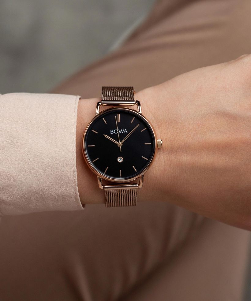 Годинник Жіночий BOWA Milan Black Rose-Gold Mesh 34