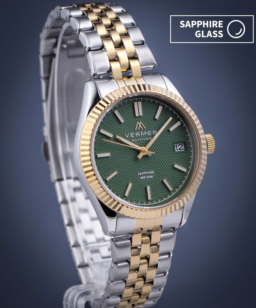 Годинник Жіночий VERMER Ionian Lady Green Silver-Gold Steel