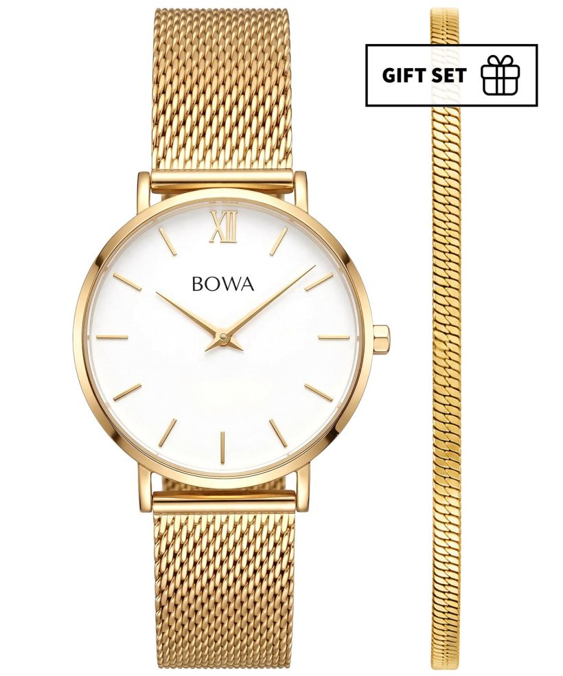 BOWA London White-Gold 33 Gift Set (годинник + браслет)