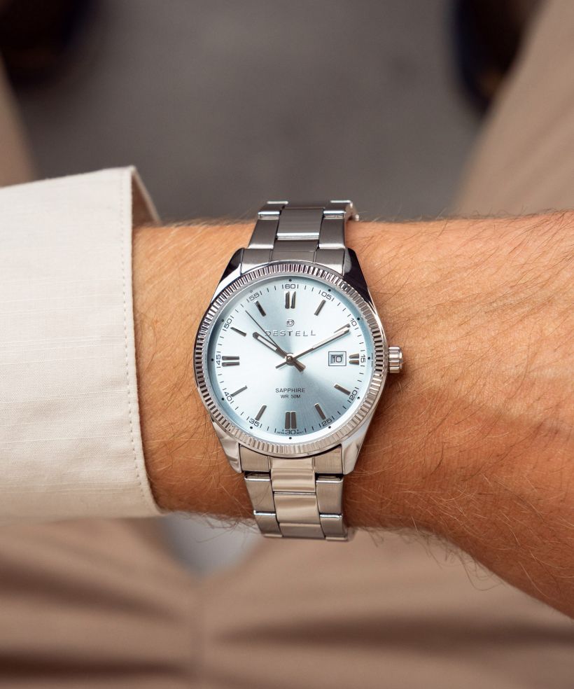 Годинник Чоловічий DESTELL Loup Ice Blue Silver Steel Sapphire