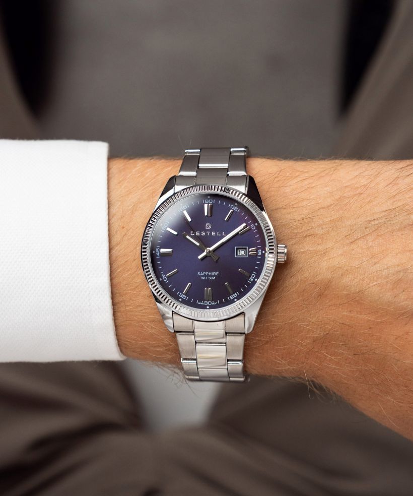 Годинник Чоловічий DESTELL Loup Blue Silver Steel Sapphire