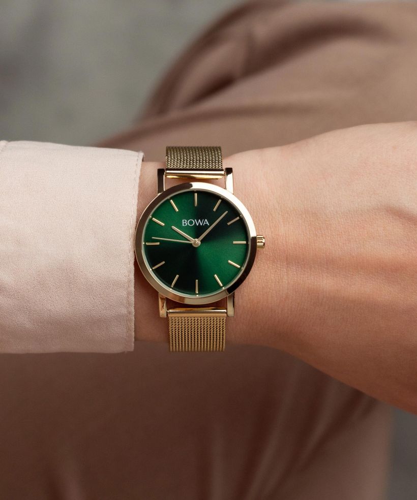 Годинник Жіночий BOWA Tokyo Green Gold Mesh 33