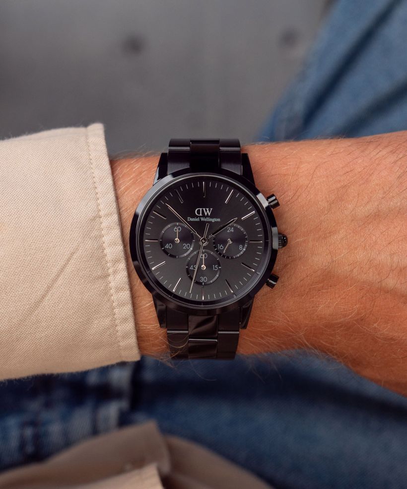 Годинник Чоловічий Daniel Wellington Iconic Chronograph Link Onyx B 42