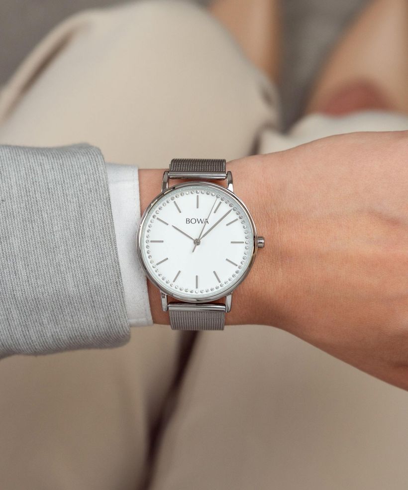 Годинник Жіночий BOWA Rio White-Silver Mesh 38