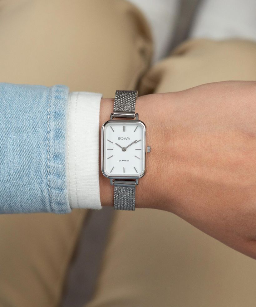 Годинник Жіночий BOWA Dubai White-Silver Mesh 20