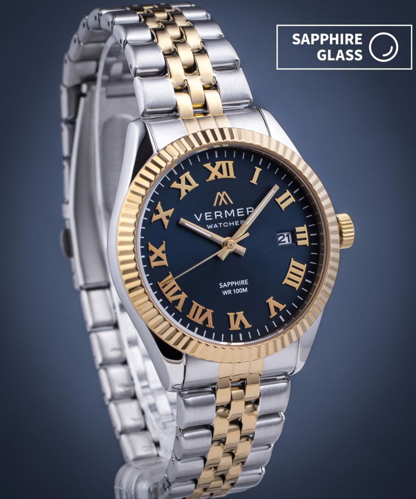 Годинник Чоловічий VERMER Aegean Navy Silver-Gold Steel