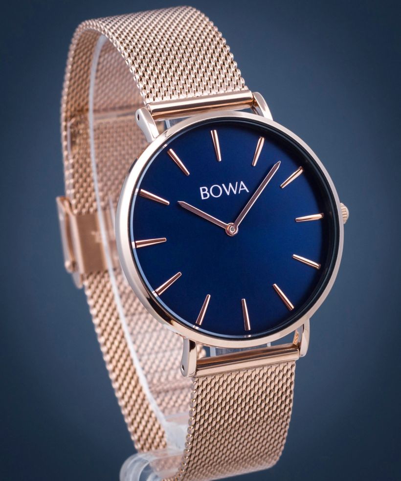 Годинник Жіночий BOWA New York Navy Blue Rose-Gold Mesh 38