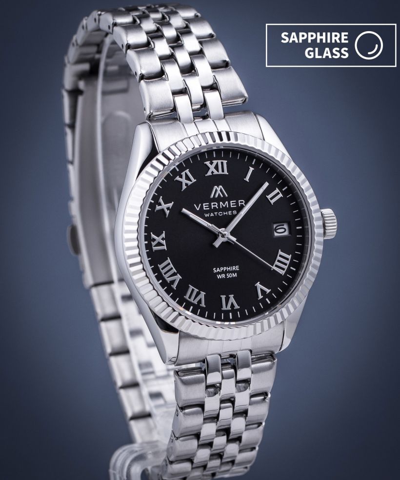Годинник Жіночий VERMER Aegean Lady Black Silver Steel