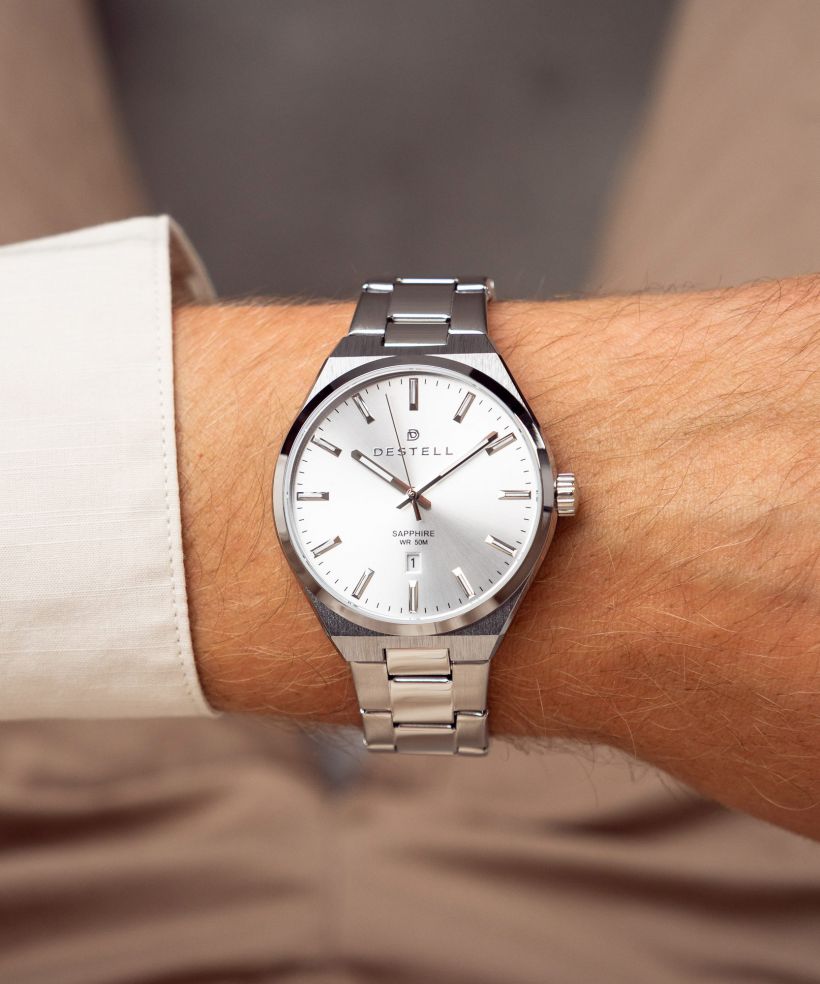 Годинник Чоловічий DESTELL Aries Full Silver Steel Sapphire