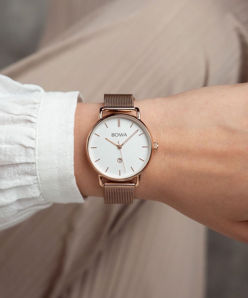 Годинник Жіночий BOWA Milan White Rose-Gold Mesh 34