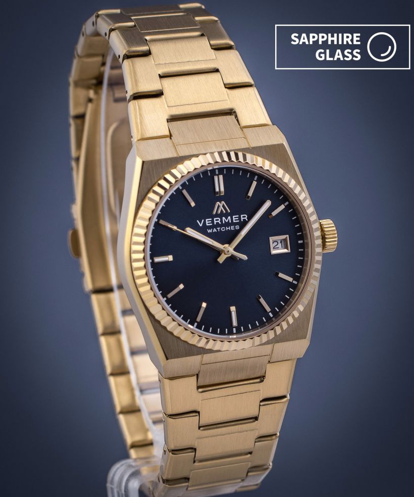 Годинник Жіночий VERMER Caspian Lady Navy Gold Steel
