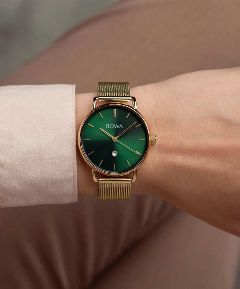 Годинник Жіночий BOWA Milan Green Gold Mesh 34