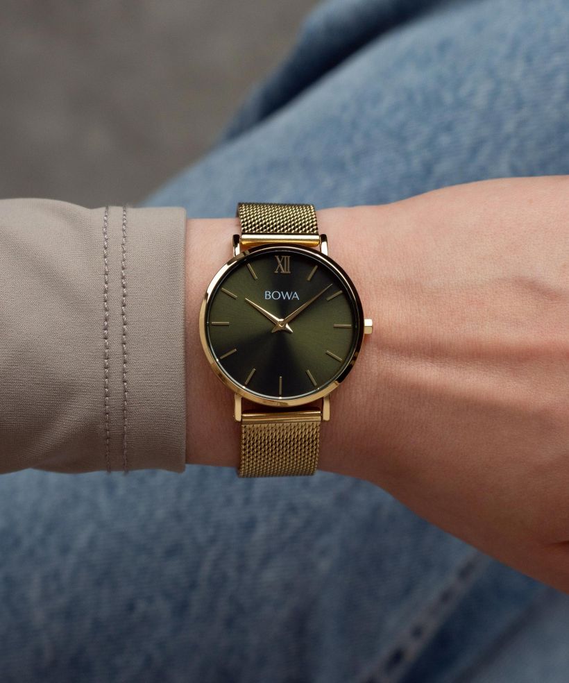 Годинник Жіночий BOWA London Green-Gold Mesh 33