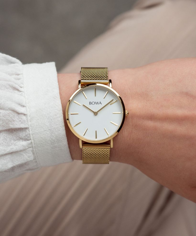 Годинник Жіночий BOWA New York Petite White-Gold Mesh 34