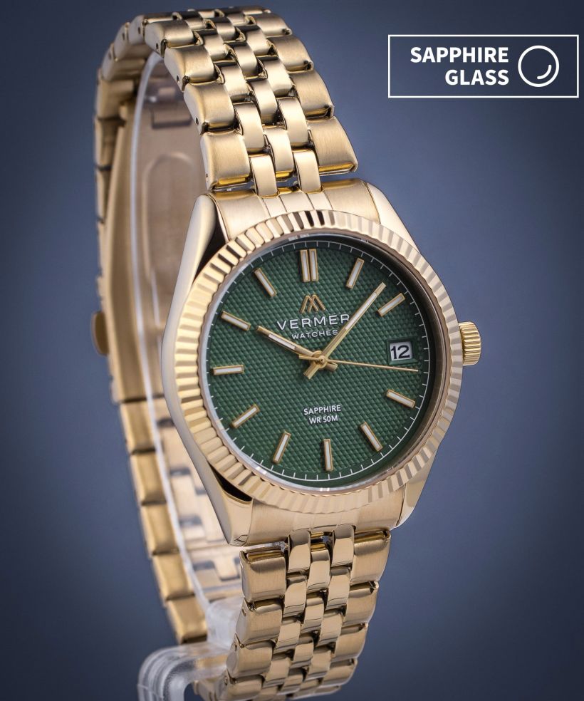 Годинник Жіночий VERMER Ionian Lady Green Gold Steel