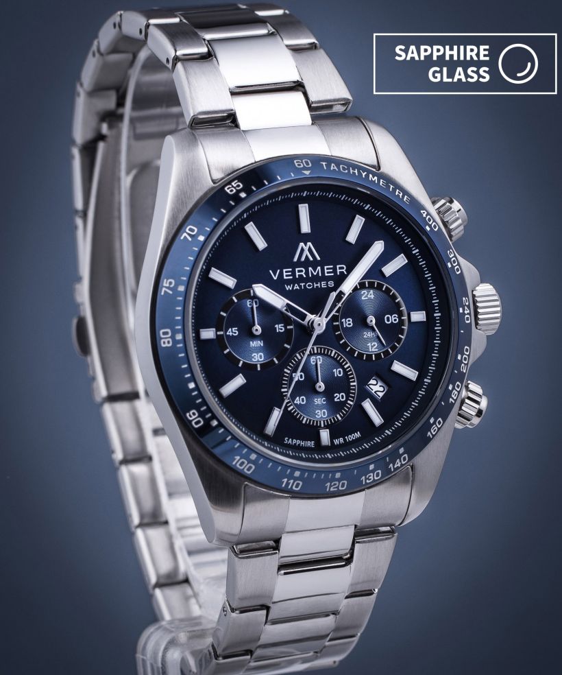Годинник Чоловічий VERMER Tasman Navy Silver Steel Chrono