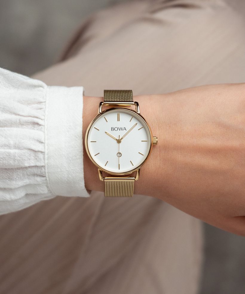 Годинник Жіночий BOWA Milan White-Gold Mesh 34