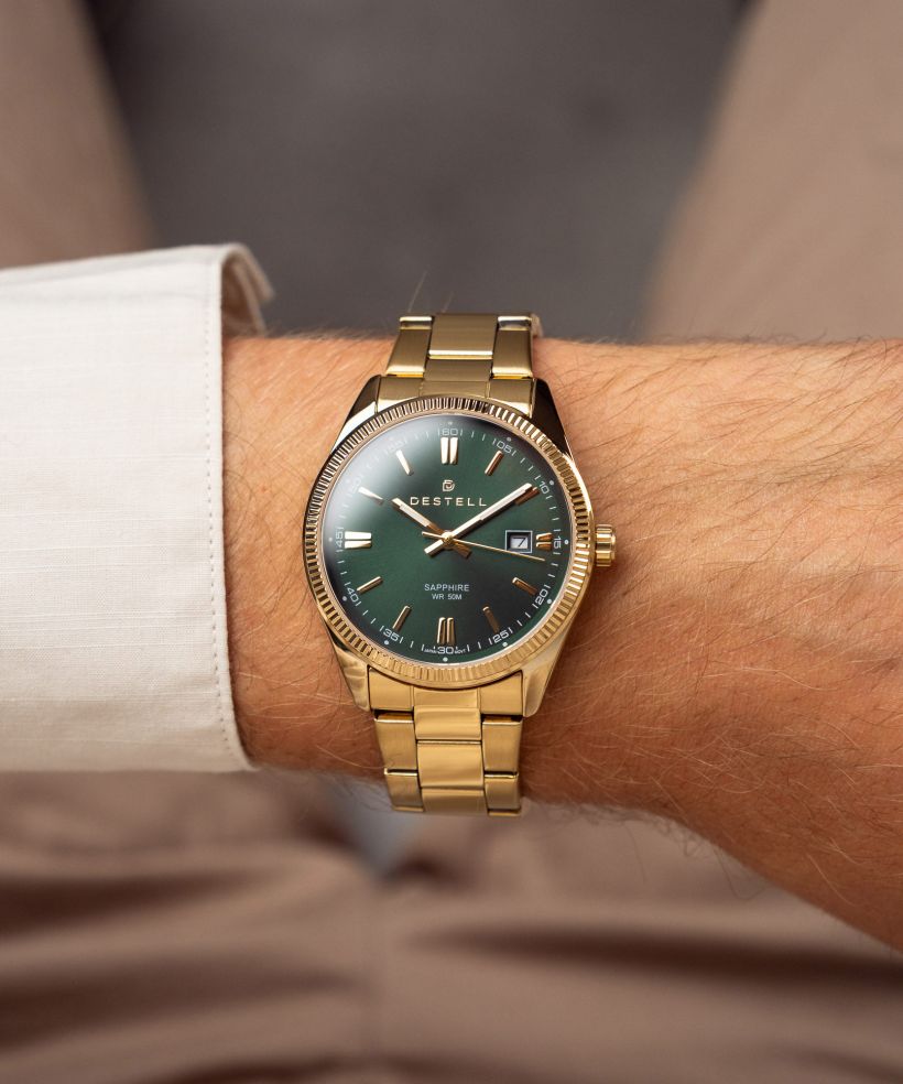 Годинник Чоловічий DESTELL Loup Green Gold Steel Sapphire