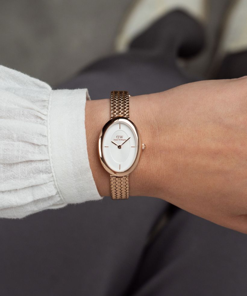 Годинник Жіночий Daniel Wellington Juliette Braided Mesh White Sunray Rose Gold