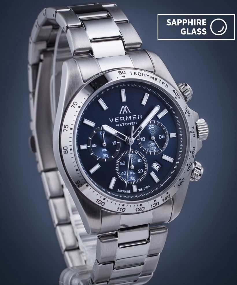Годинник Чоловічий VERMER Tasman Navy Silver Steel Chrono