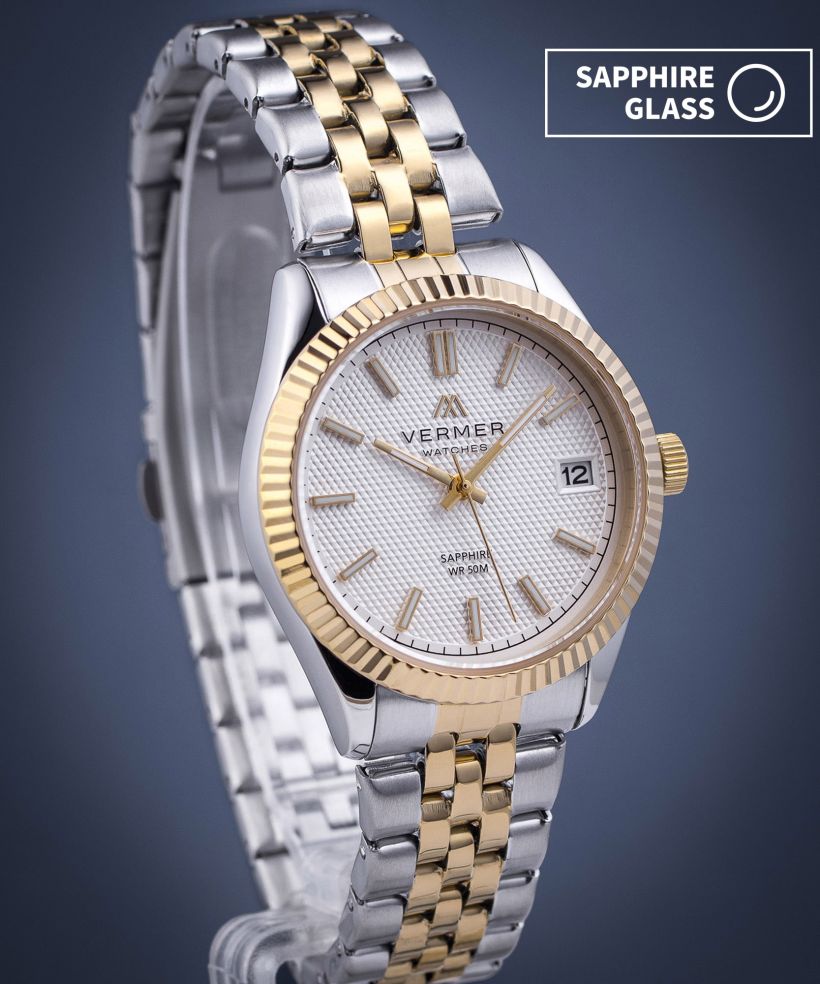 Годинник Жіночий VERMER Ionian Lady White Silver-Gold Steel