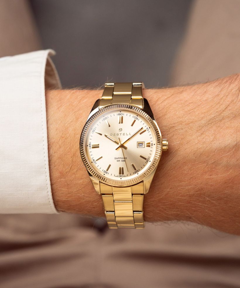 Годинник Чоловічий DESTELL Loup Full Gold Steel Sapphire