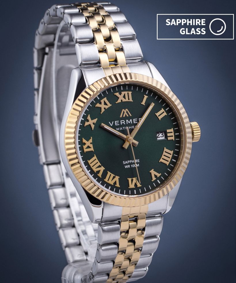 Годинник Чоловічий VERMER Aegean Green Silver-Gold Steel