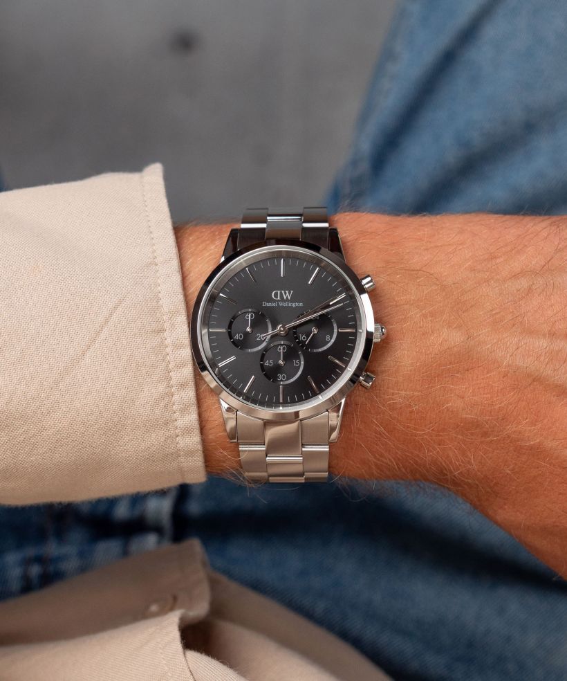 Годинник Чоловічий Daniel Wellington Iconic Chronograph Link Onyx S 42