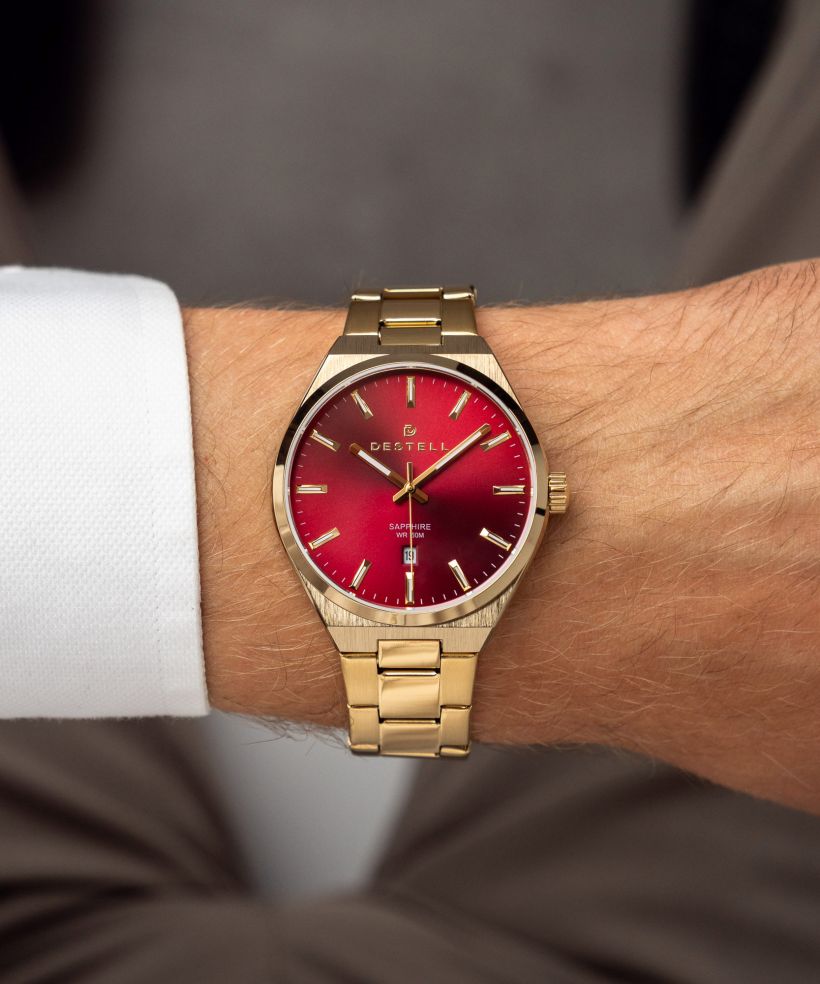 Годинник Чоловічий DESTELL Aries Red Gold Steel Sapphire