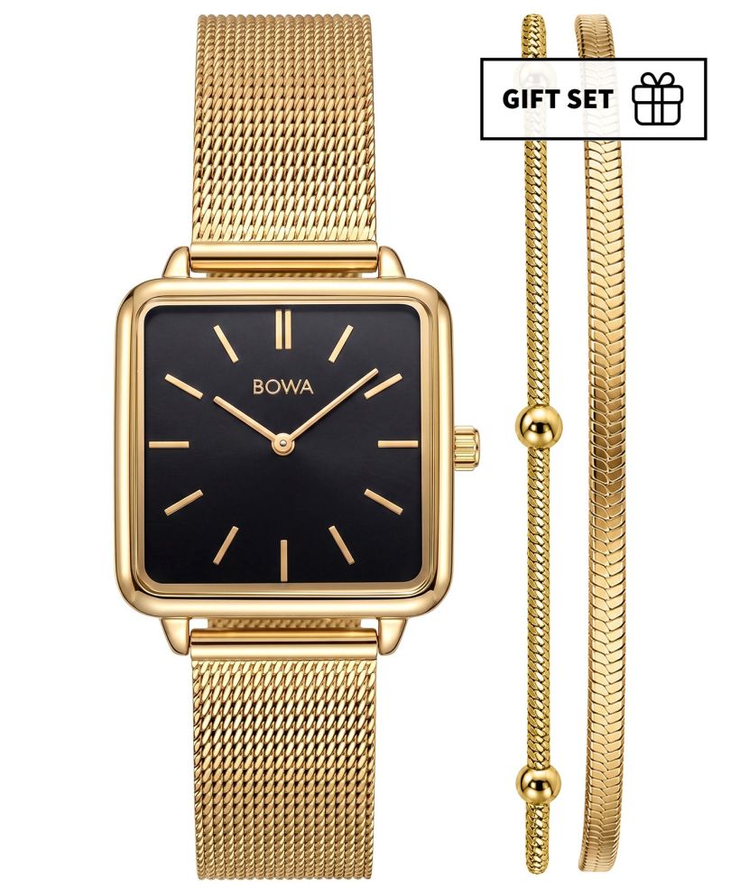 Годинник Жіночий BOWA Vienna Black Gold Mesh 29 Gift Set