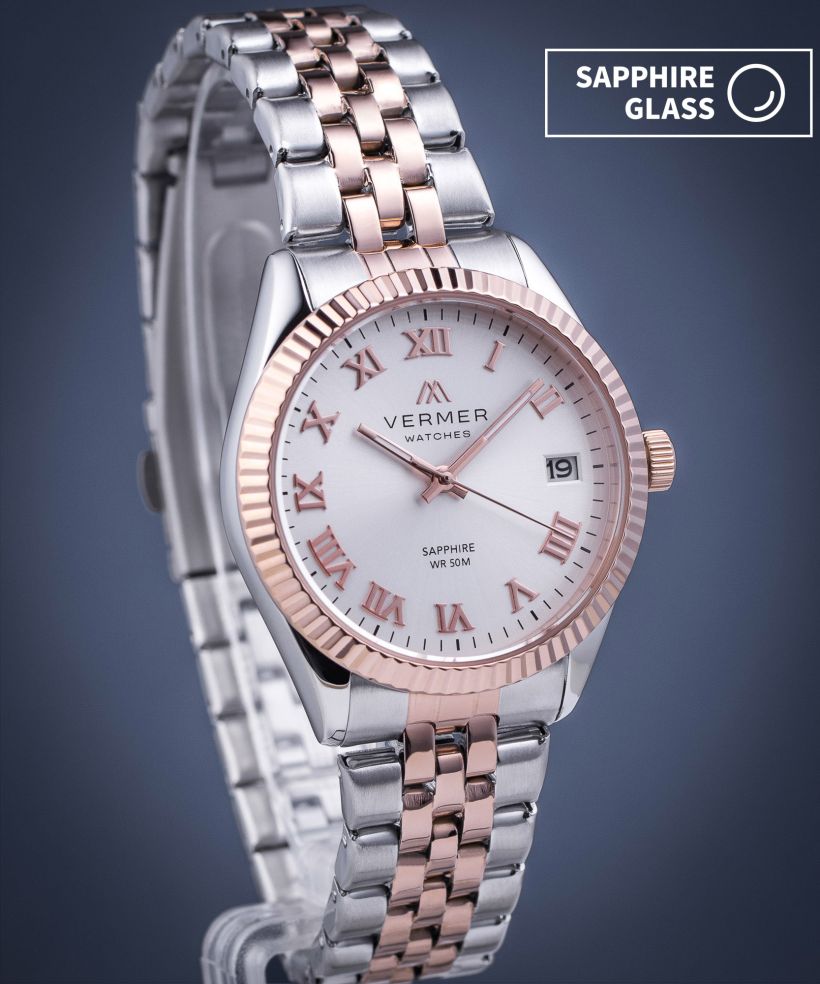 Годинник Жіночий VERMER Aegean Lady Silver Silver-Rose Gold Steel