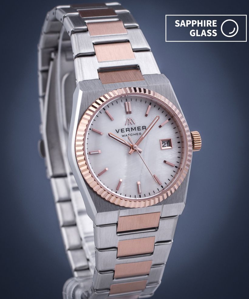 Годинник Жіночий VERMER Caspian Lady Silver Silver-Rose Gold Steel