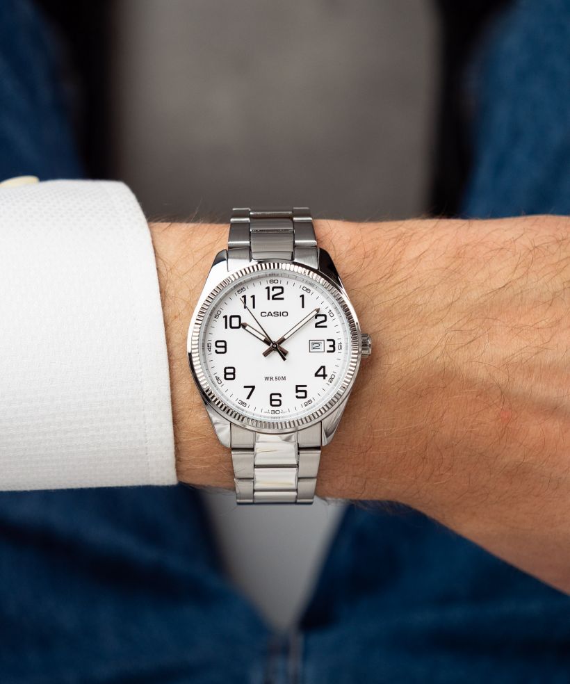Годинник Чоловічий Casio MTP білий
